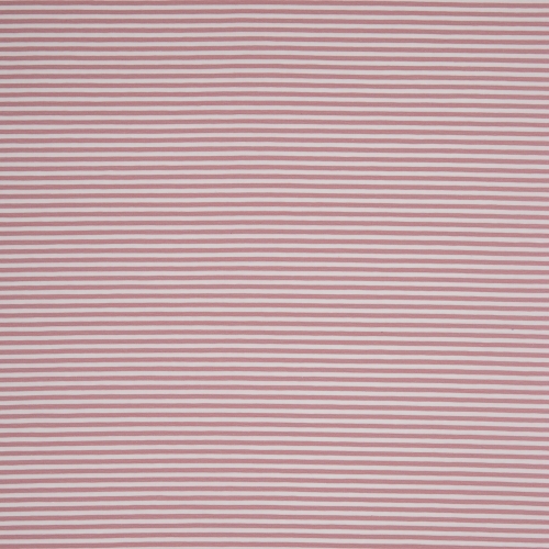 Jersey Swafing - Streifen - 3 mm - Weiß/Altrosa - Rest ca. 85 cm